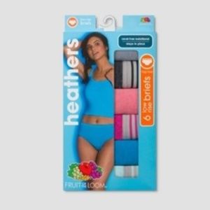 Women's Heather Low Rise Briefs 6 Pk Size 7 L